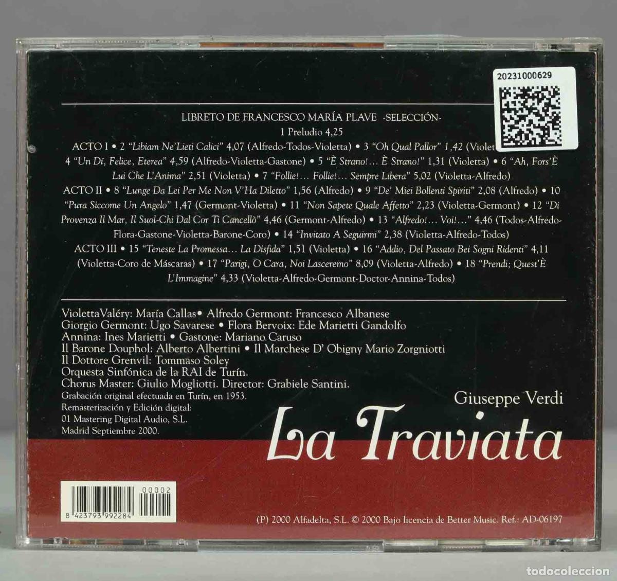 CDs de m&uacute;sica: CD. LA TRAVIATA. SANTINI. VERDI - Foto 2