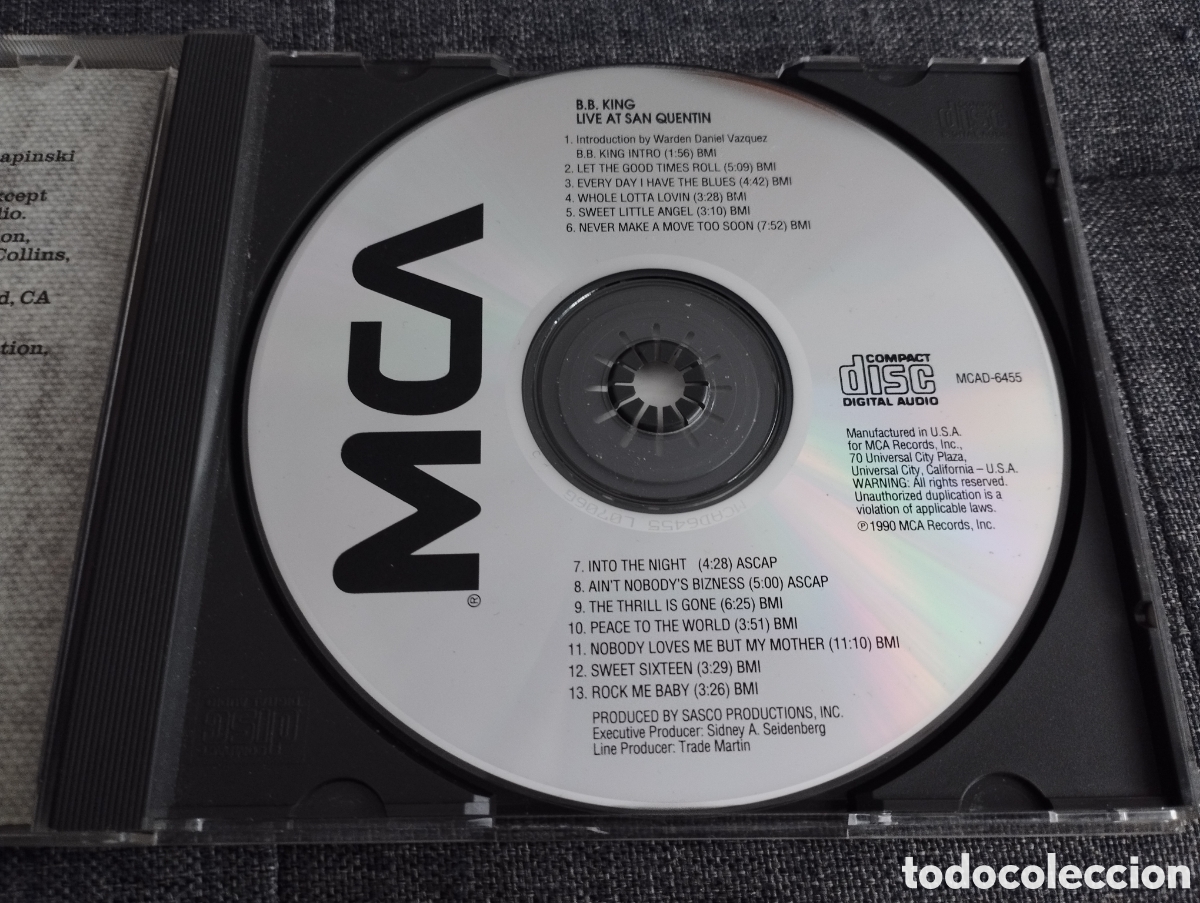 CDs de m&uacute;sica: B.B. KING - LIVE AT SAN QUENTIN (CD) - Foto 2