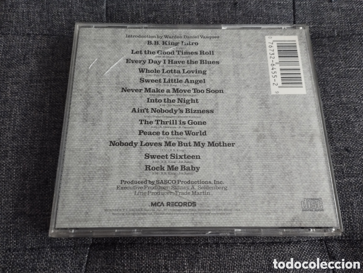 CDs de m&uacute;sica: B.B. KING - LIVE AT SAN QUENTIN (CD) - Foto 3