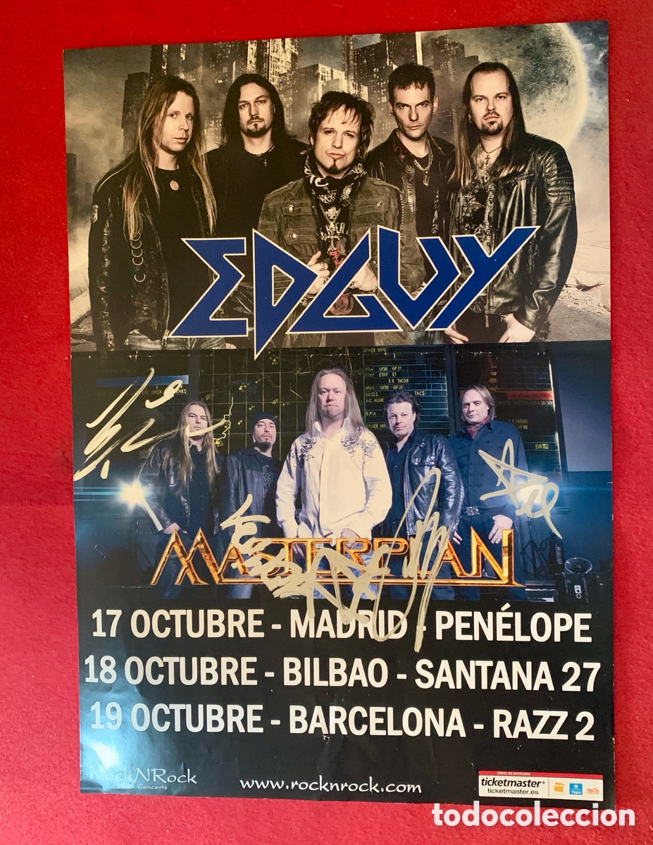 CDs de m&uacute;sica: Edguy + Masterplan-Poster Firmado por Masterplan - Foto 1