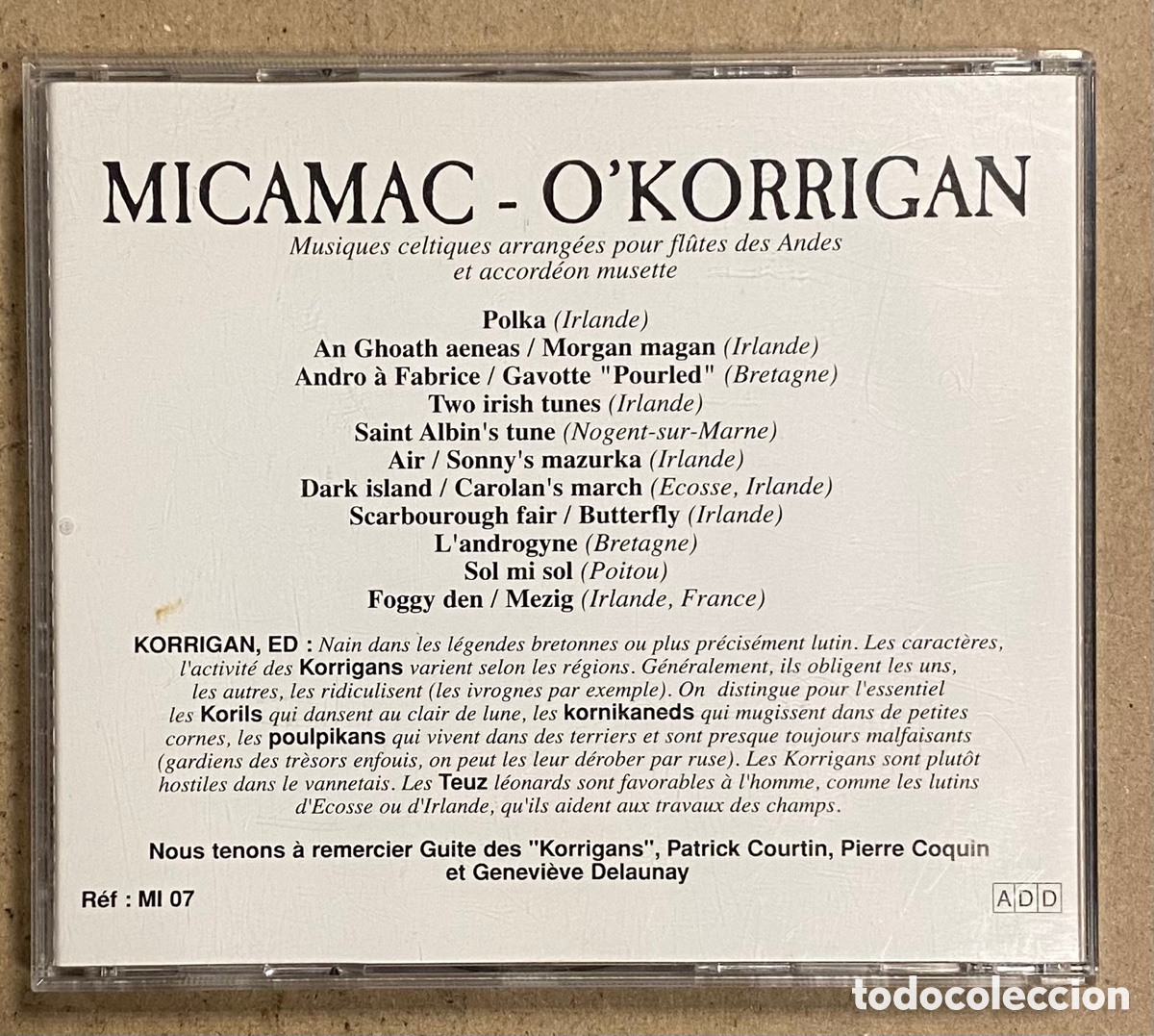 CDs de m&uacute;sica: CD. MICAMAC &ldquo;O&rsquo;KORRIGAN VOLUME 6&rdquo;. - Foto 2