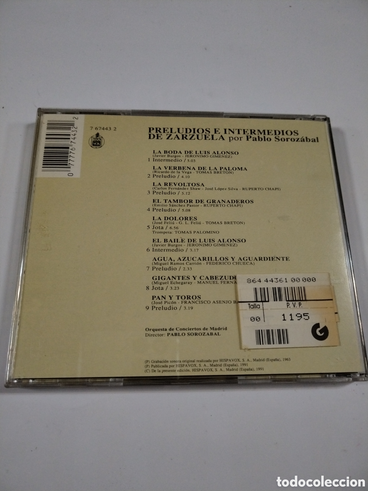 CDs de m&uacute;sica: Preludios e Intermedios de Zarzuela. CD - Foto 2