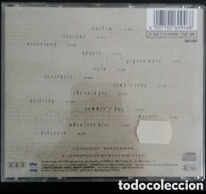 CDs de m&uacute;sica: Suzanne ciani - pianissimo - Foto 2