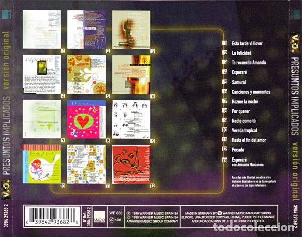CDs de m&uacute;sica: Presuntos Implicados &ndash; Versi&oacute;n Original-SPAIN-1999-CD - Foto 2