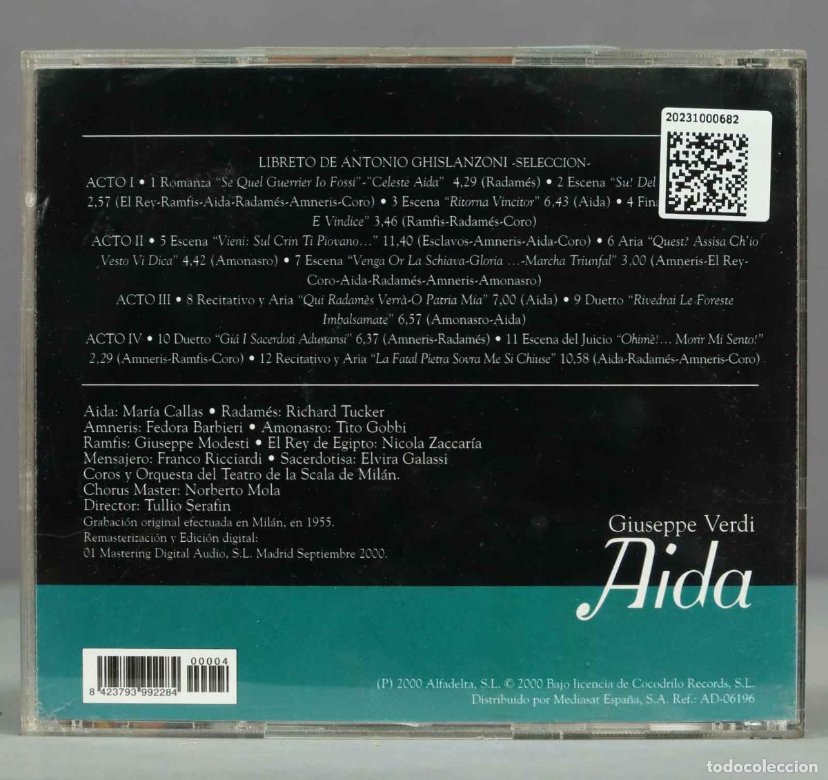CDs de m&uacute;sica: CD. VERDI. AIDA. SERAFIN - Foto 2