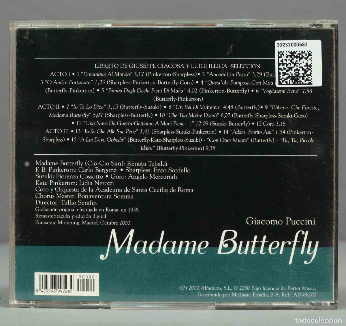 CDs de m&uacute;sica: CD. MADAME BUTTERFLY. PUCCINI. SERAFIN - Foto 2