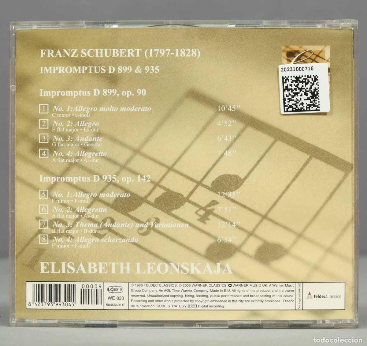 CDs de m&uacute;sica: CD. LEONSKAJA. SCHUBERT. D 899 935 - Foto 2