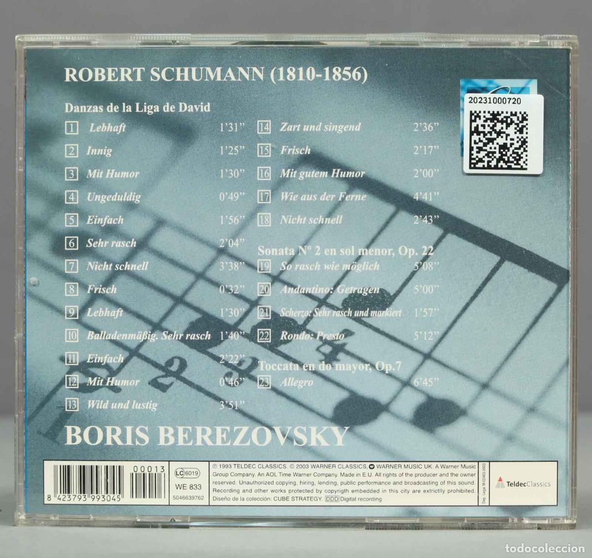 CDs de m&uacute;sica: CD. BEREZOVSKY. SCHUMANN. OP 22 OP 7 - Foto 2