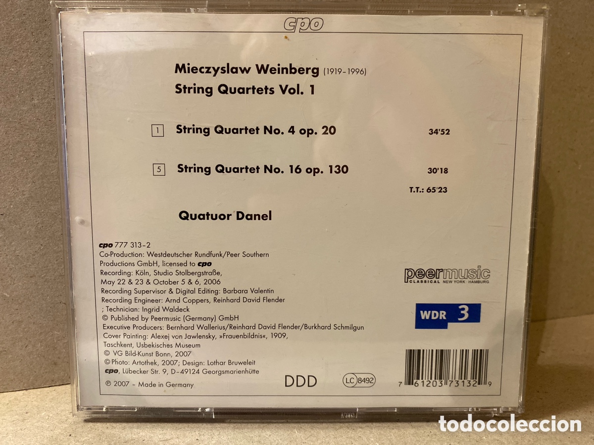 CDs de m&uacute;sica: Weinberg - Quatuor Danel - String Quartets Vol. 1 (CD, Album) - Foto 2