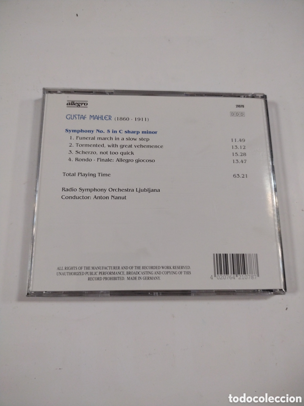CDs de m&uacute;sica: Mahler. Symphony N&ordm;5. CD - Foto 2