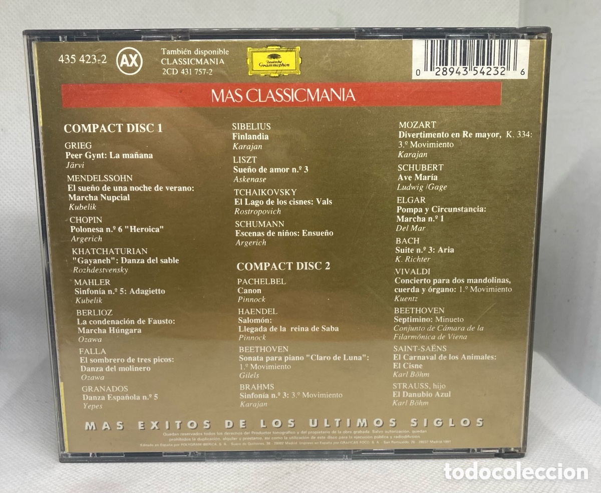 CDs de m&uacute;sica: DOBLE CS M&Aacute;S CLASSIC MAN&Iacute;A - Foto 3