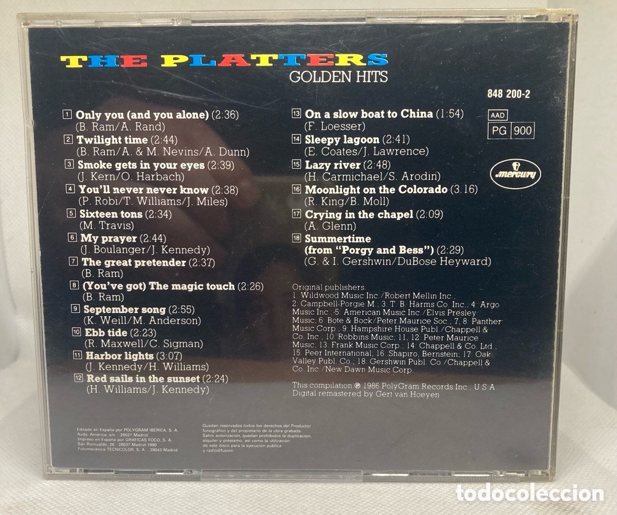 CDs de m&uacute;sica: THE PLATTERS GOLDS HIT - Foto 2