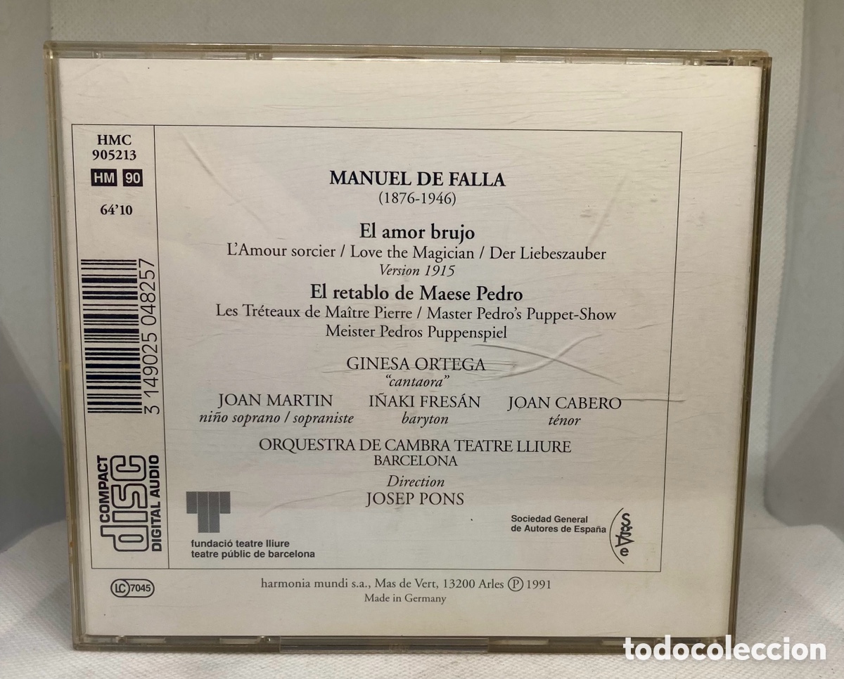 CDs de m&uacute;sica: MANUEL FALLA &ldquo; El Amor brujo&rdquo; - Foto 2
