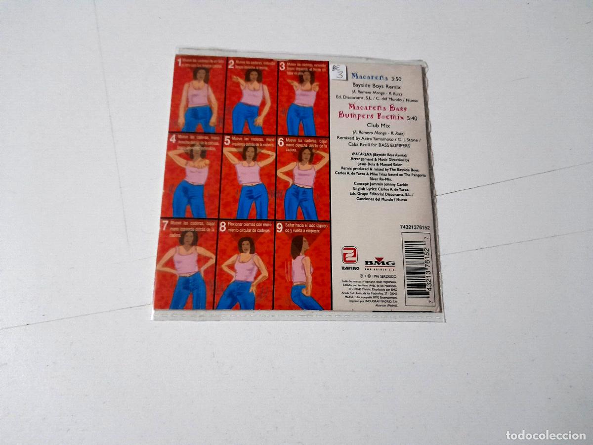 CDs de m&uacute;sica: LOS DEL RIO &rdquo;MACARENA&rdquo; CD 2 TRACKS SINGLE CARDBOARD - Foto 2