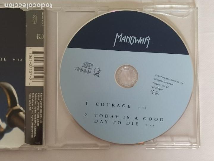 CDs de m&uacute;sica: CD SINGLE MANOWAR - COURAGE - 2 TRACKS (AAw) - Foto 2