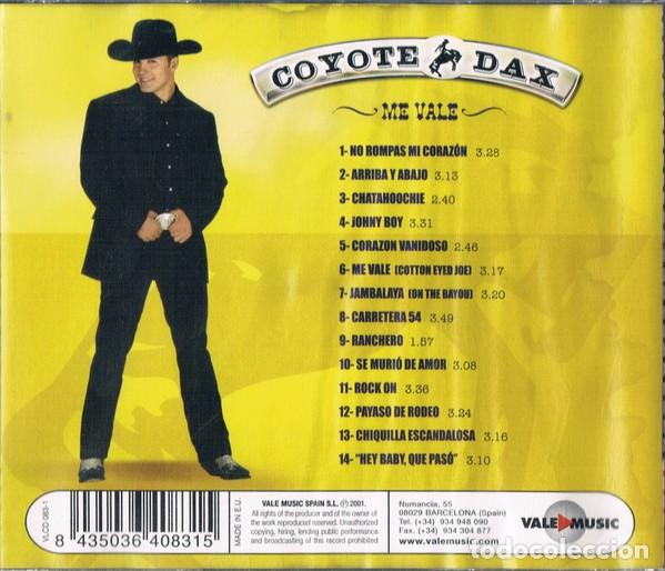 CDs de m&uacute;sica: Coyote Dax &ndash; Me Vale-SPAIN-2001-CD - Foto 2