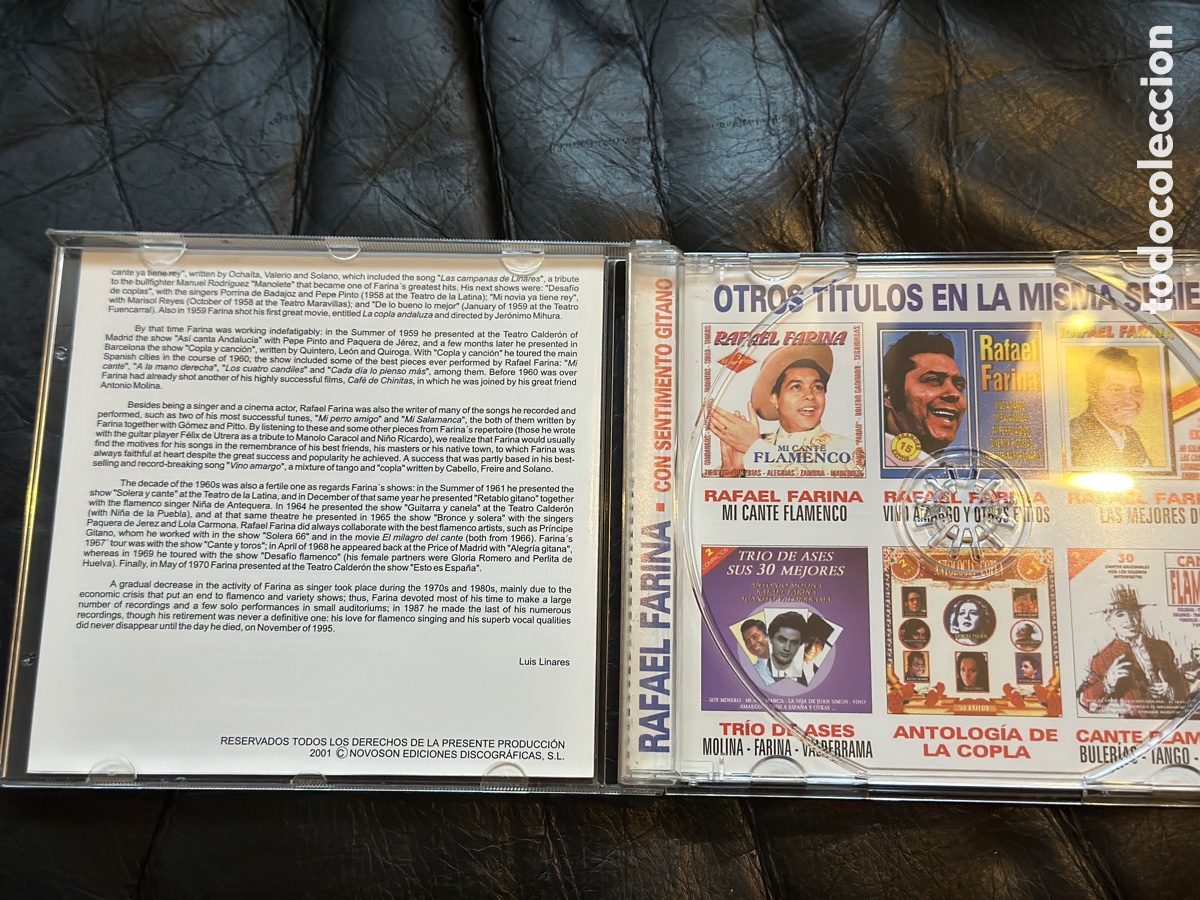 CDs de m&uacute;sica: Rafael Farina - con sentimiento, gitano cd - Foto 4
