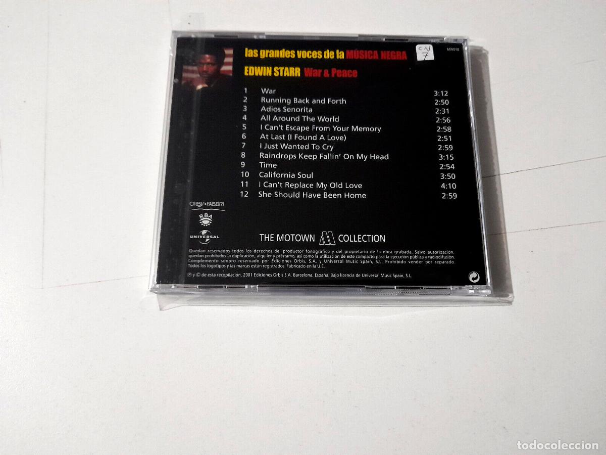 CDs de m&uacute;sica: EDWIN STARR &rdquo;WAR & PEACE&rdquo; CD 12 TRACKS COMO NUEVO - Foto 2