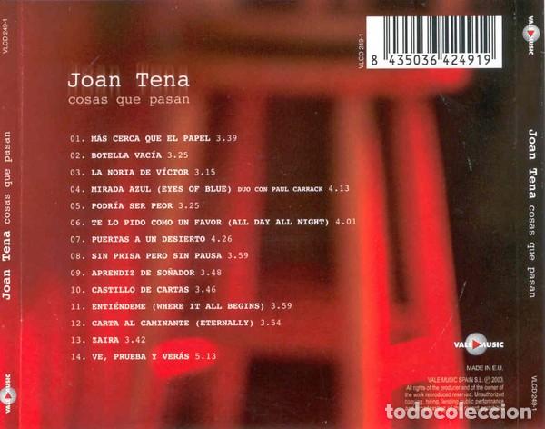 CDs de m&uacute;sica: Joan Tena &ndash; Cosas Que Pasan-SPAIN-2003-CD - Foto 2