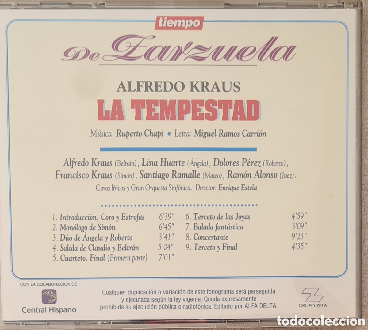 CDs de m&uacute;sica: CD - ALFREDO KRAUS - LA TEMPESTAD - 1994 - Foto 3
