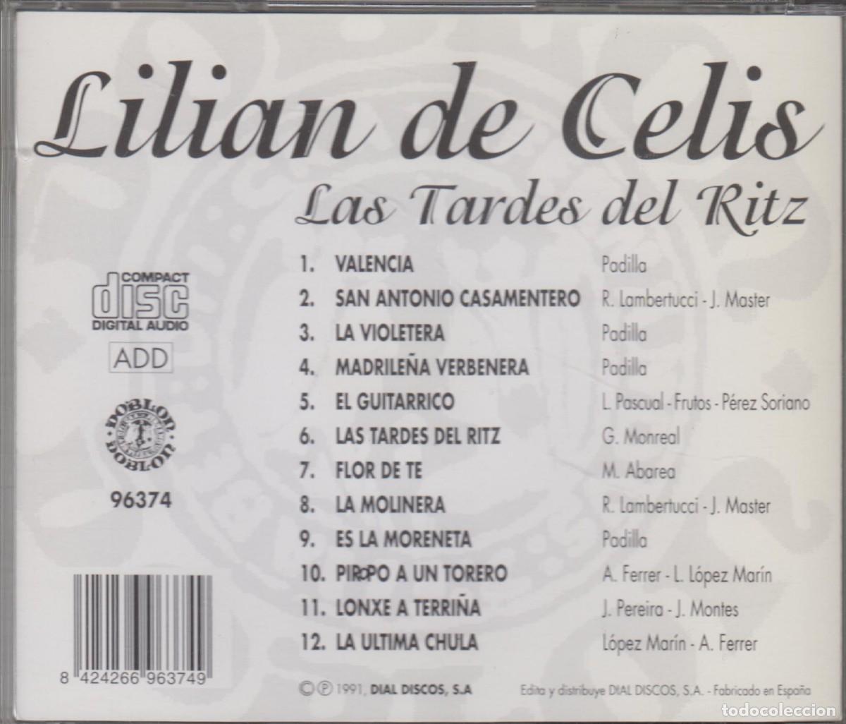 CDs de m&uacute;sica: Lilian de Celis cd Las Tardes Del Ritz 1991 - Foto 2