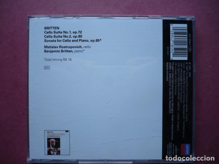 CDs de m&uacute;sica: Benjamin Britten. Cello Suites 1 & 2. Rostropovich. - Foto 4