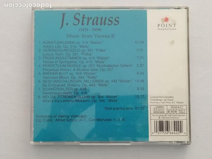 CDs de m&uacute;sica: CD STRAUSS - MUSIC FROM VIENNA II (032) - Foto 2