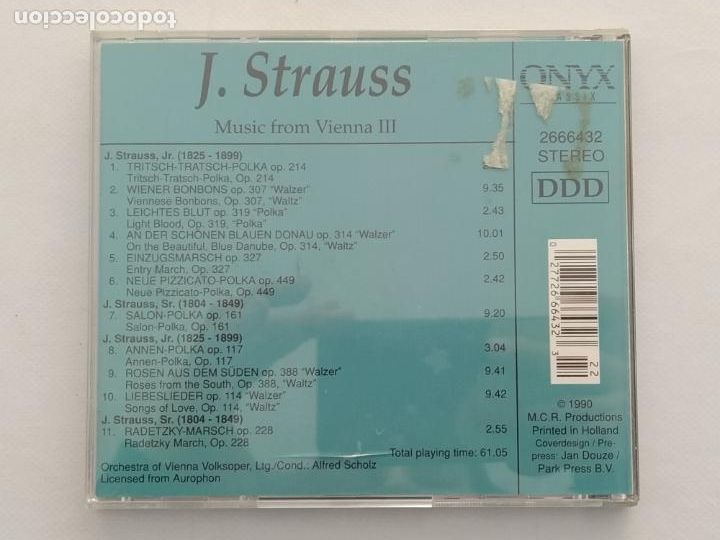 CDs de m&uacute;sica: CD STRAUSS - MUSIC FROM VIENNA III (032) - Foto 2
