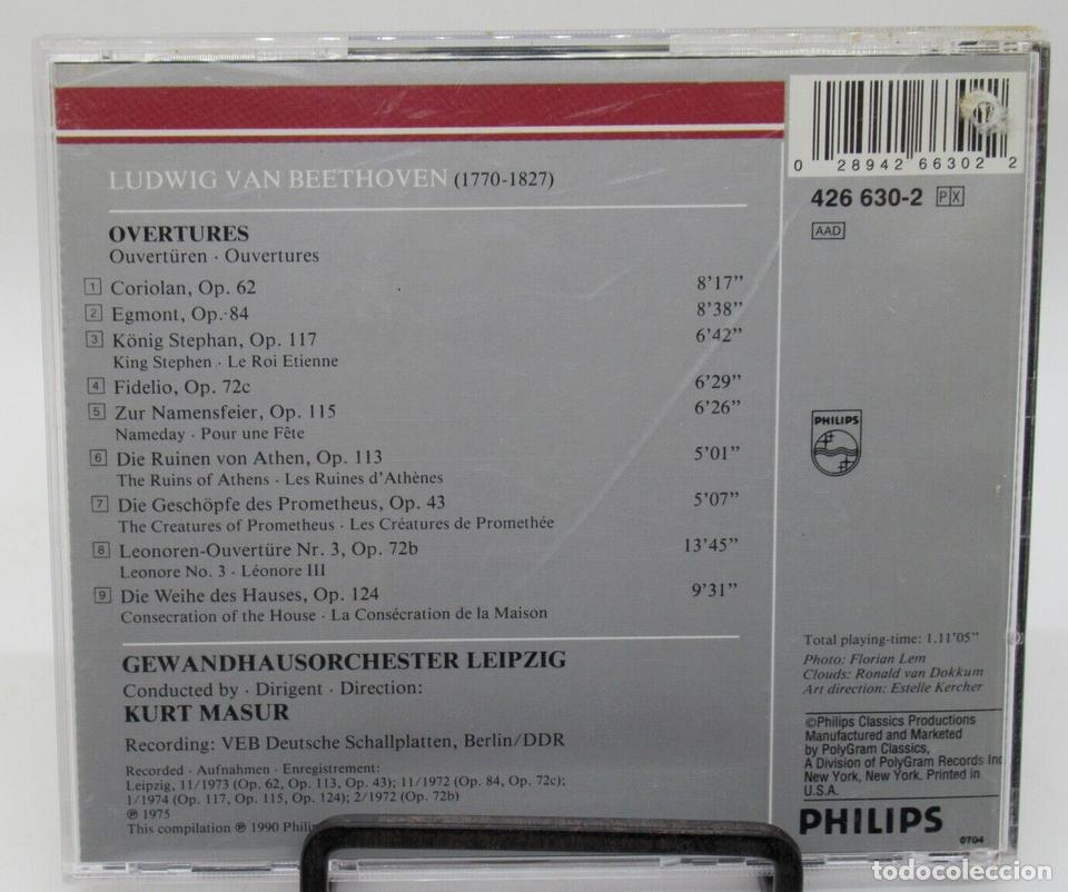 CDs de m&uacute;sica: BEETHOVEN: OVERTURES - KURT MASUR - PHILIPS - Foto 2