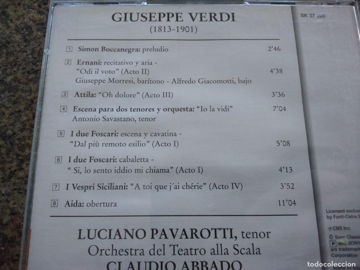 CDs de m&uacute;sica: CD -- PAVAROTTI / CLAUDIO ABBADO -- GIUSEPPE VERDI -- - Foto 2