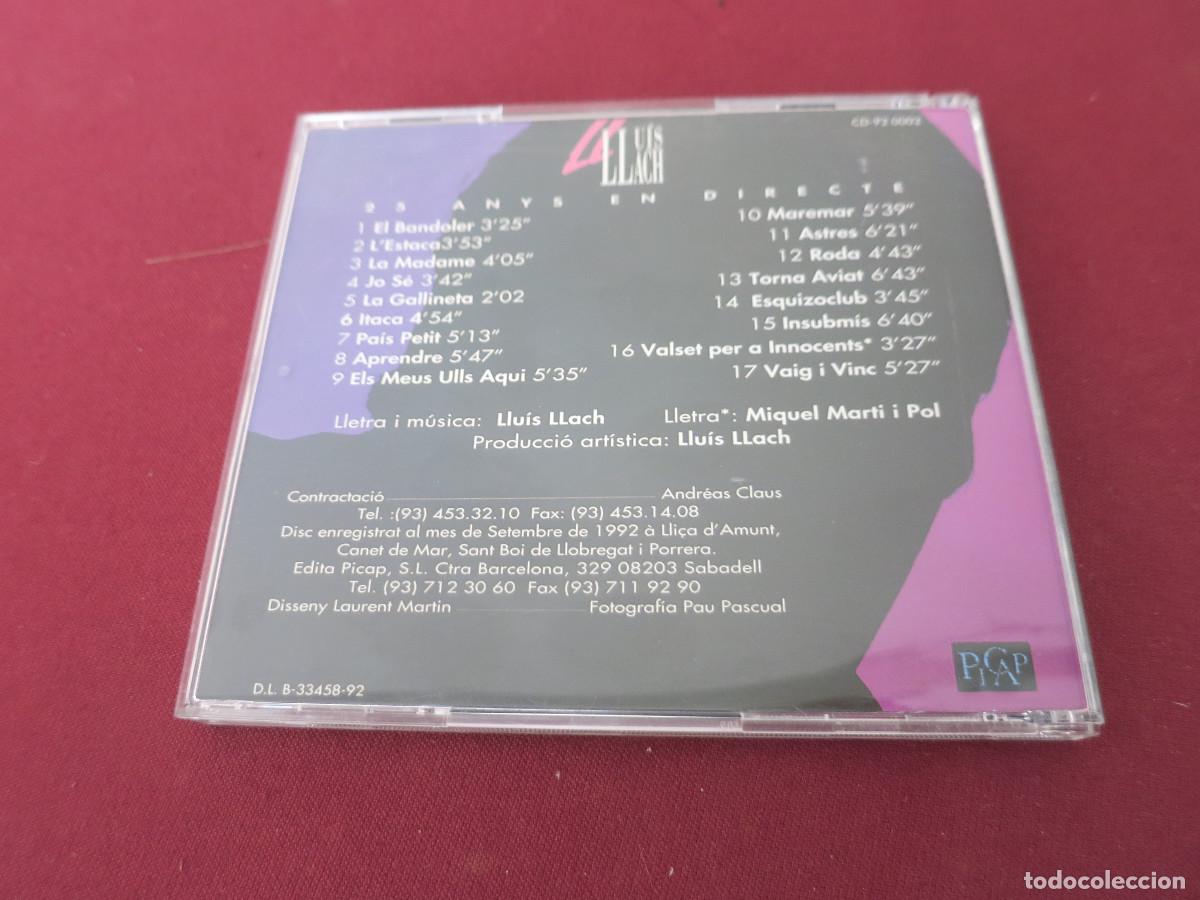 CDs de m&uacute;sica: CD LLUIS LLACH ARA 25 ANYS EN DIRECTE DOBLE CD - Foto 2