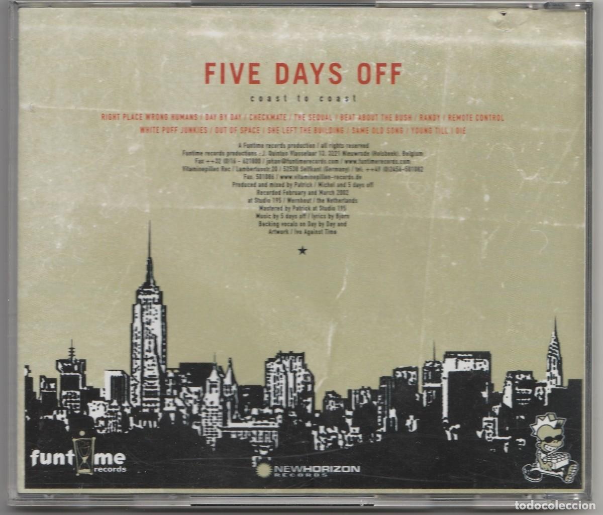 CDs de m&uacute;sica: CD FIVE DAYS OFF - COAST TO COAST - Foto 2
