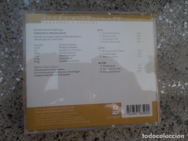CDs de m&uacute;sica: PUCCINI - TURANDOT - ROBERTO PATERNOSTRO - CD - Foto 2