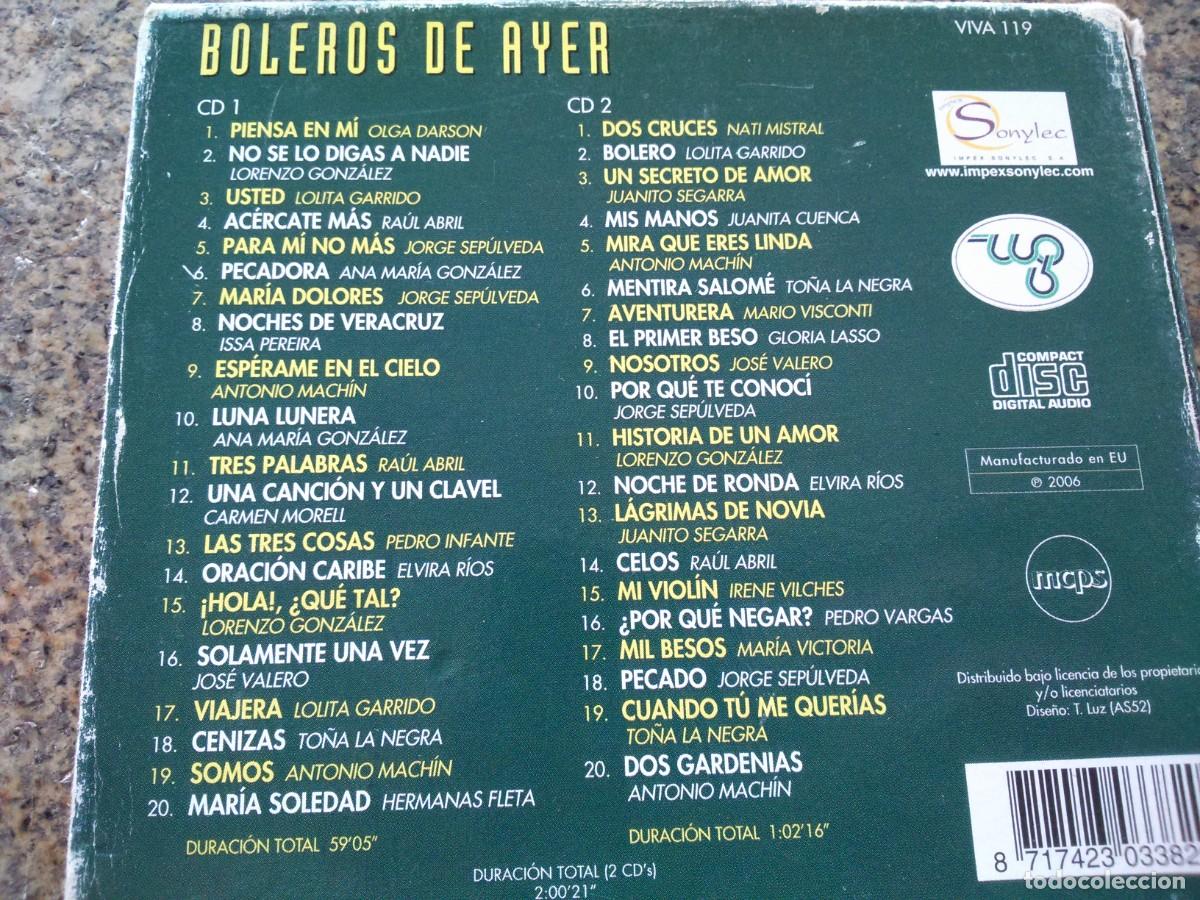 CDs de m&uacute;sica: DOBLE CD -- BOLEROS DE AYER -- 40 CANCIONES -- - Foto 2