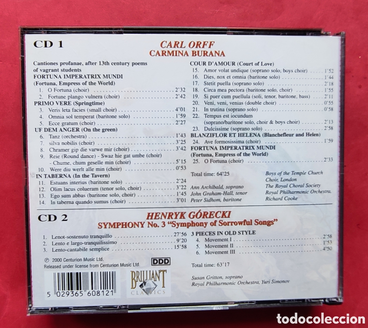 CDs de m&uacute;sica: CARMINA BURANA ,,DOBLE CD - Foto 3