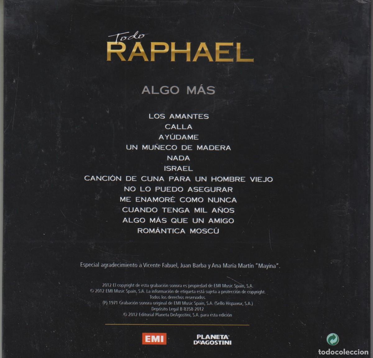 CDs de m&uacute;sica: Todo Raphael cd libro Algo m&aacute;s 1971 EMI - Foto 2