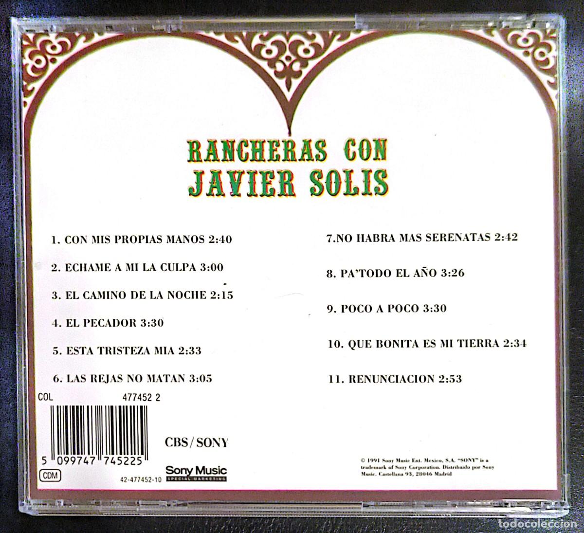 CDs de m&uacute;sica: JAVIER SOLIS (RANCHERAS CON JAVIER SOLIS) CD 1991 - Foto 2