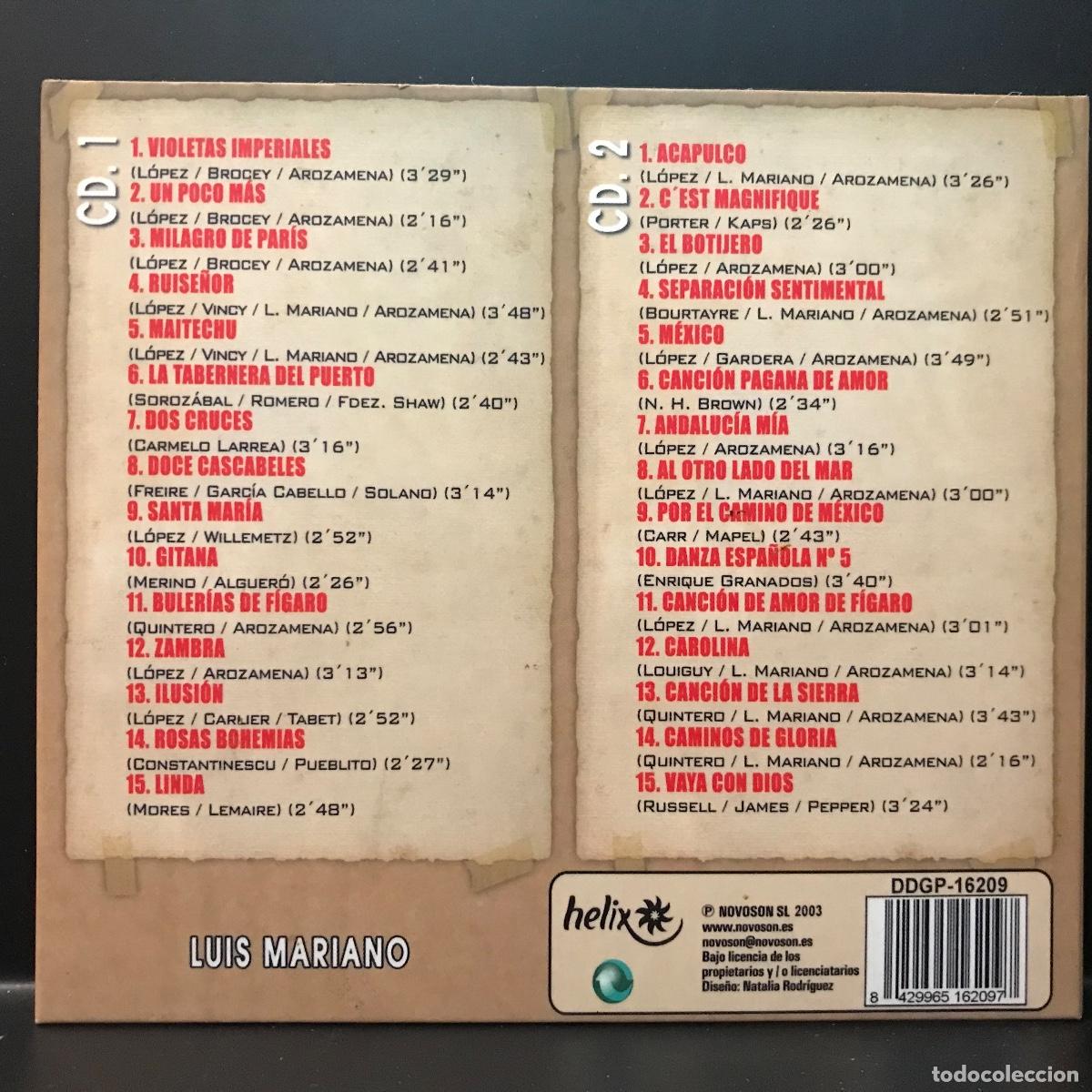 CDs de m&uacute;sica: Luis Mariano ● Mi Cancionero Sentimental ● 2x[CD] Compilation - Foto 6