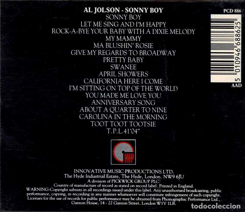 CDs de m&uacute;sica: Al Jolson - Sonny Boy. CD - Foto 2