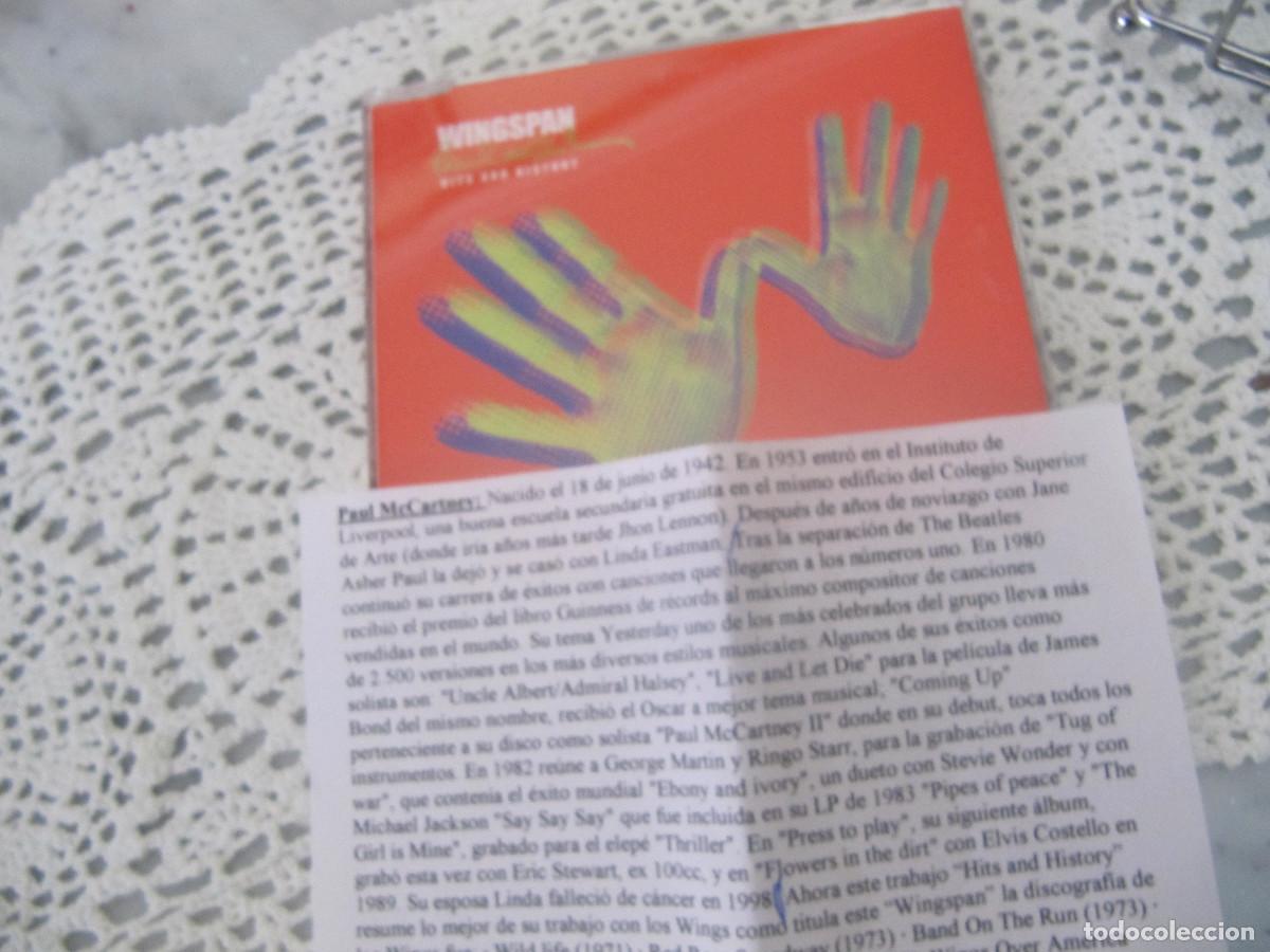 CDs de m&uacute;sica: CD PROMOCIONAL CADENA 100 PAUL Mc CARTNEY Wingspan HITS AND HISTORY