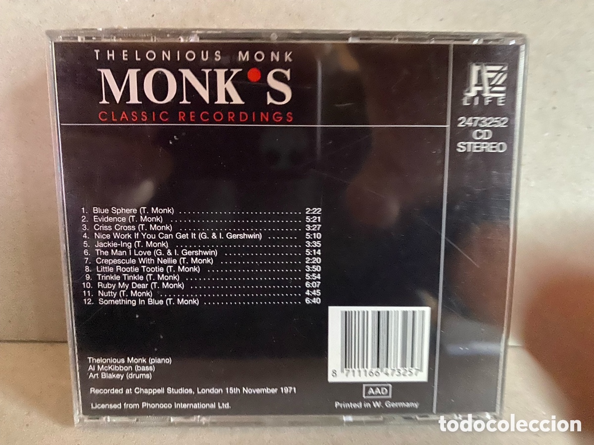 CDs de m&uacute;sica: Thelonious Monk - Monks Classic Recordings (CD, Comp) - Foto 2