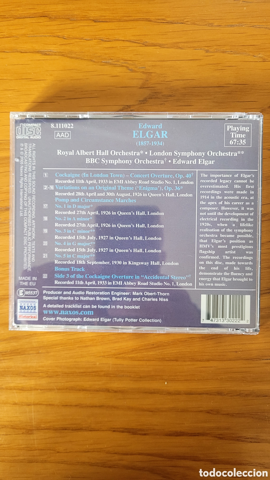 CDs de m&uacute;sica: Edward ELGAR Enigma variations - Foto 2