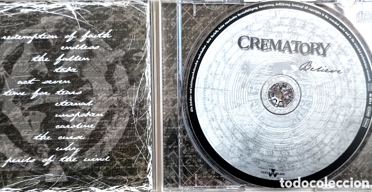 CDs de m&uacute;sica: Crematory - Believe - CD 2000 Nuclear Blast - Foto 2