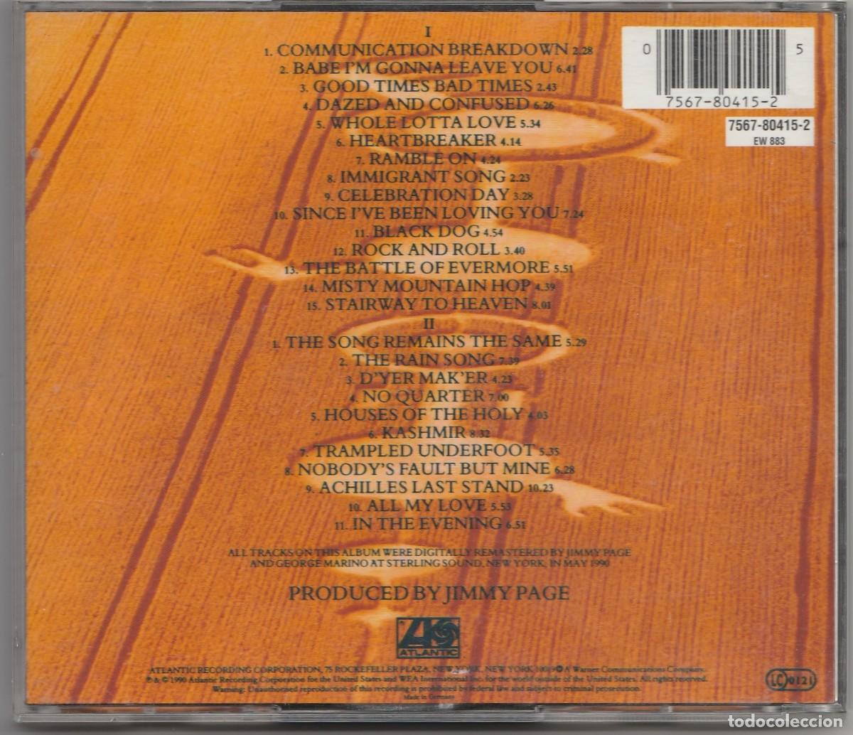 CDs de m&uacute;sica: CD - LED ZEPPELIN &ndash; REMASTERS - DOBLE CD - Foto 2