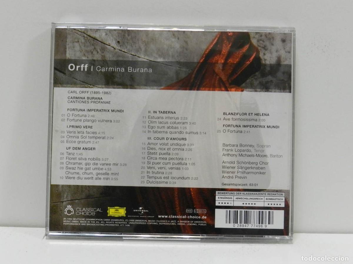 CDs de m&uacute;sica: DISCO CD. Orff &ndash; Carmina Burana. COMPACT DISC. - Foto 2