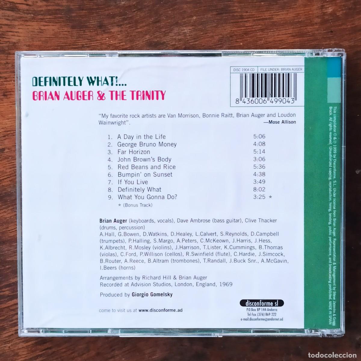 CDs de m&uacute;sica: CD Brian Auger & The Trinity &ndash; Definitely What! - Foto 2