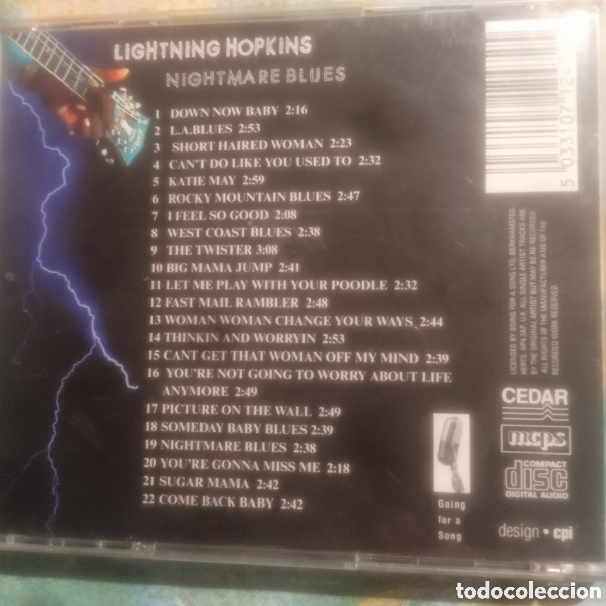 CDs de m&uacute;sica: Lightning Hopkins nightmare blues - Foto 2