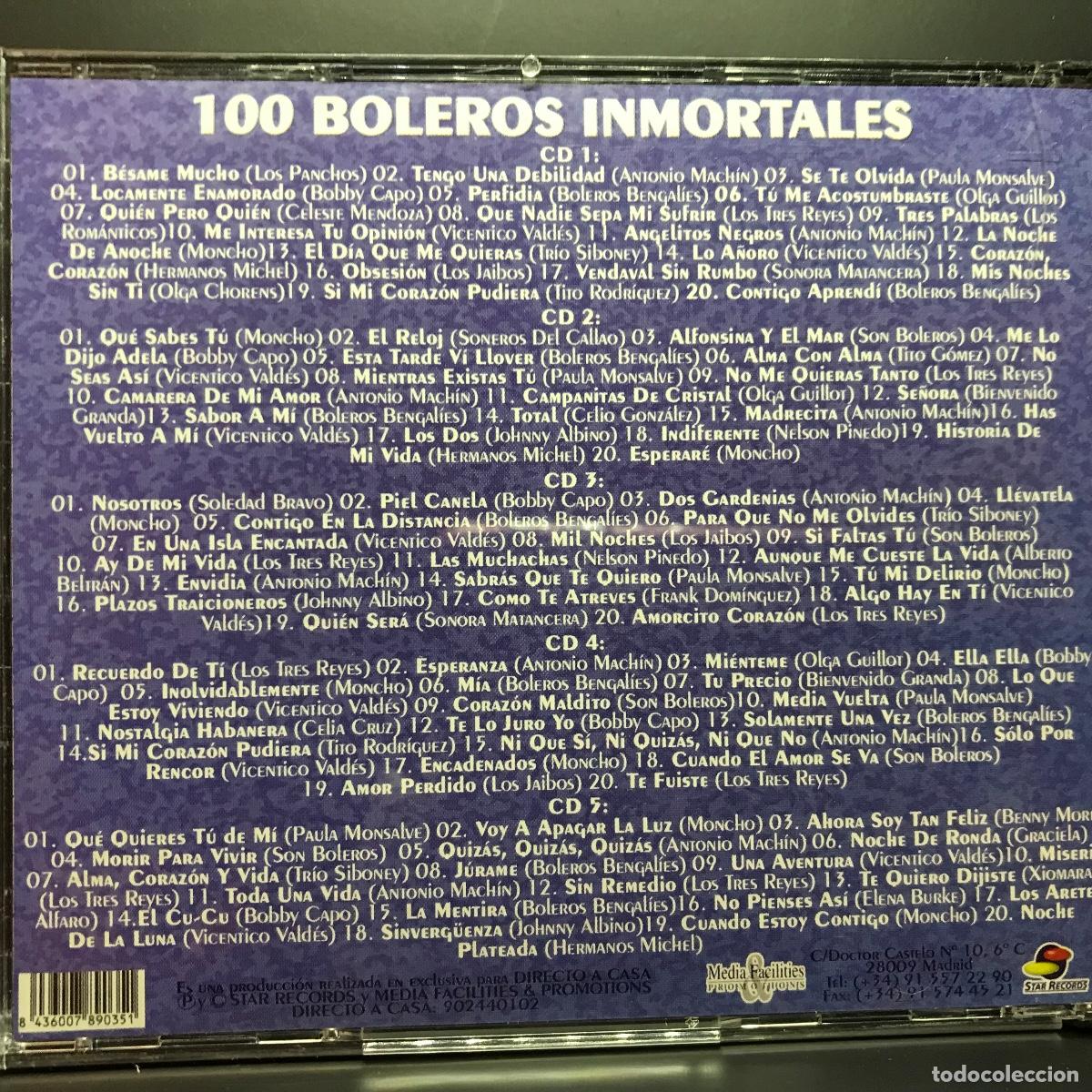 CDs de m&uacute;sica: Various ● 100 Boleros Inmortales ● 5x[CD] Compilation, Remastered - Foto 7
