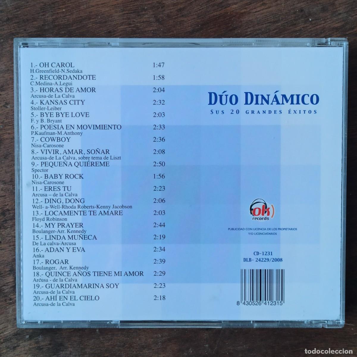 CDs de m&uacute;sica: CD D&uacute;o Din&aacute;mico - Sus 20 grandes &eacute;xitos - Foto 2