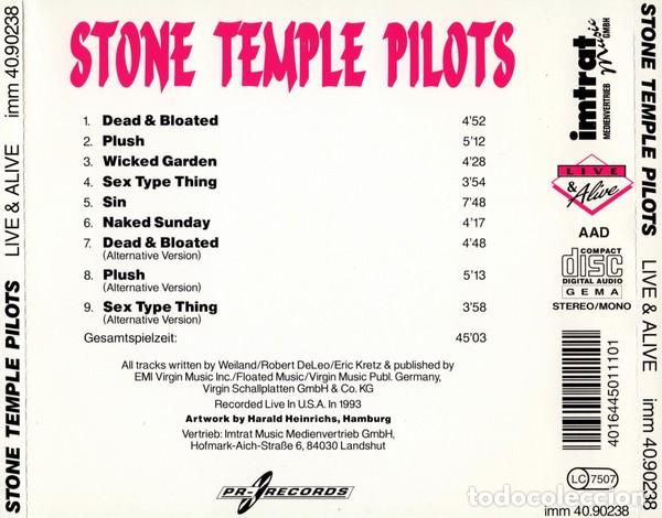 CDs de m&uacute;sica: CD Stone Temple Pilots &ndash; Live & Alive - 1993 - Foto 2